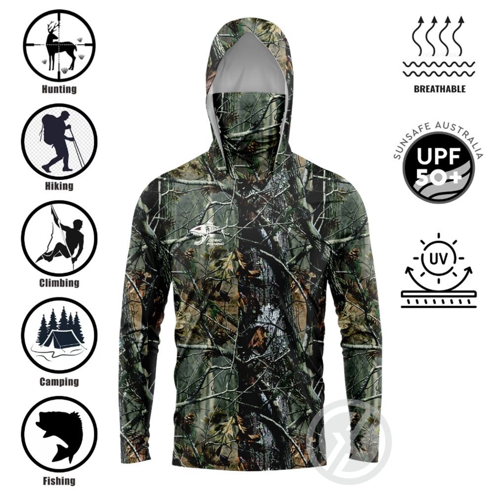 Streetwear Hoodie - Kemeja Memancing Berpenutup Kepala UPF50+ dengan