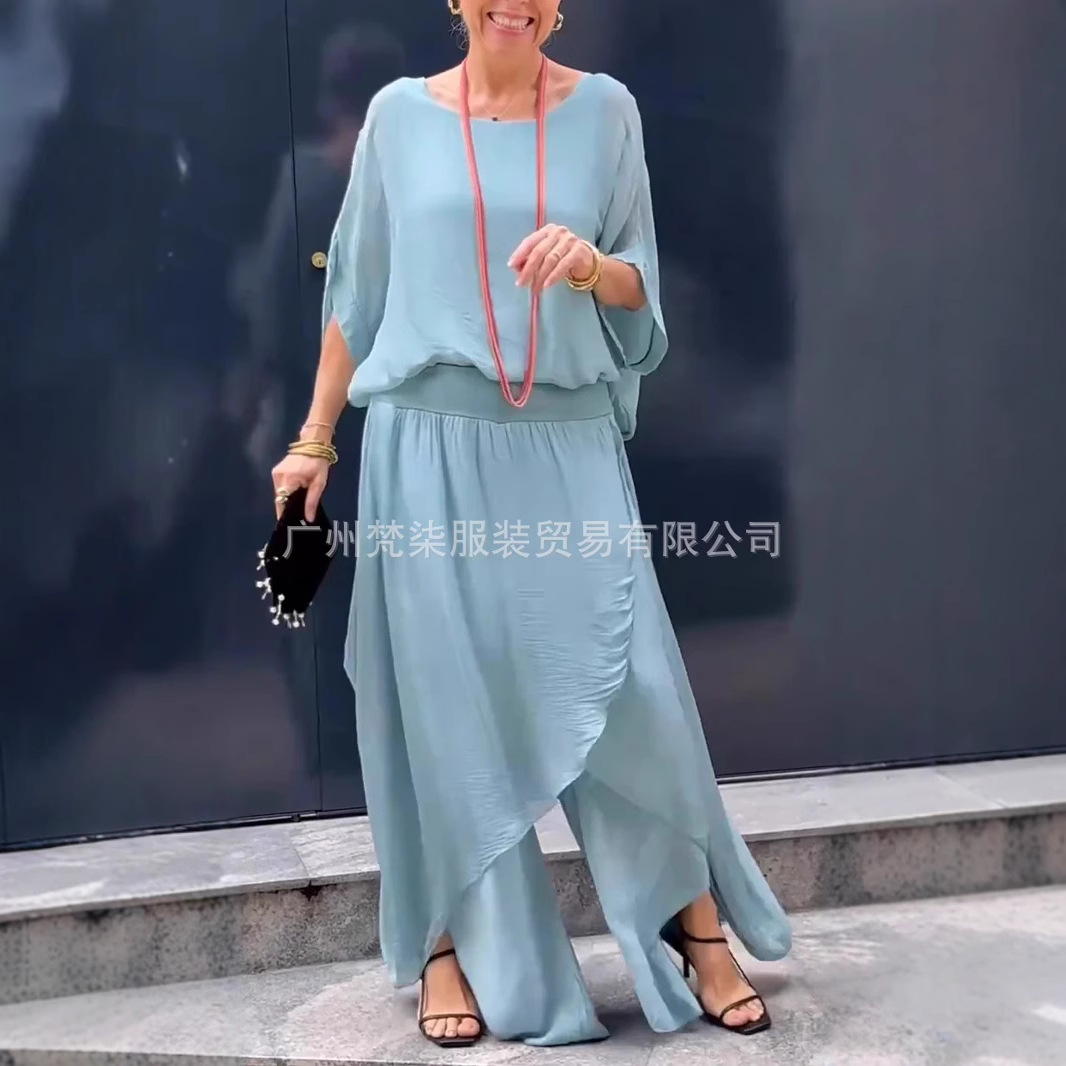 Mens Fashion Summer 2025 - Set Sifon 2 Potong Longgar Trendi