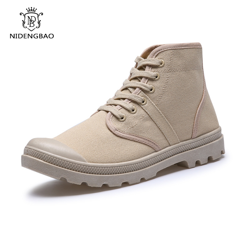 Mens Fashion Combat Boots - Sepatu bot militer pria, sneaker tinggi