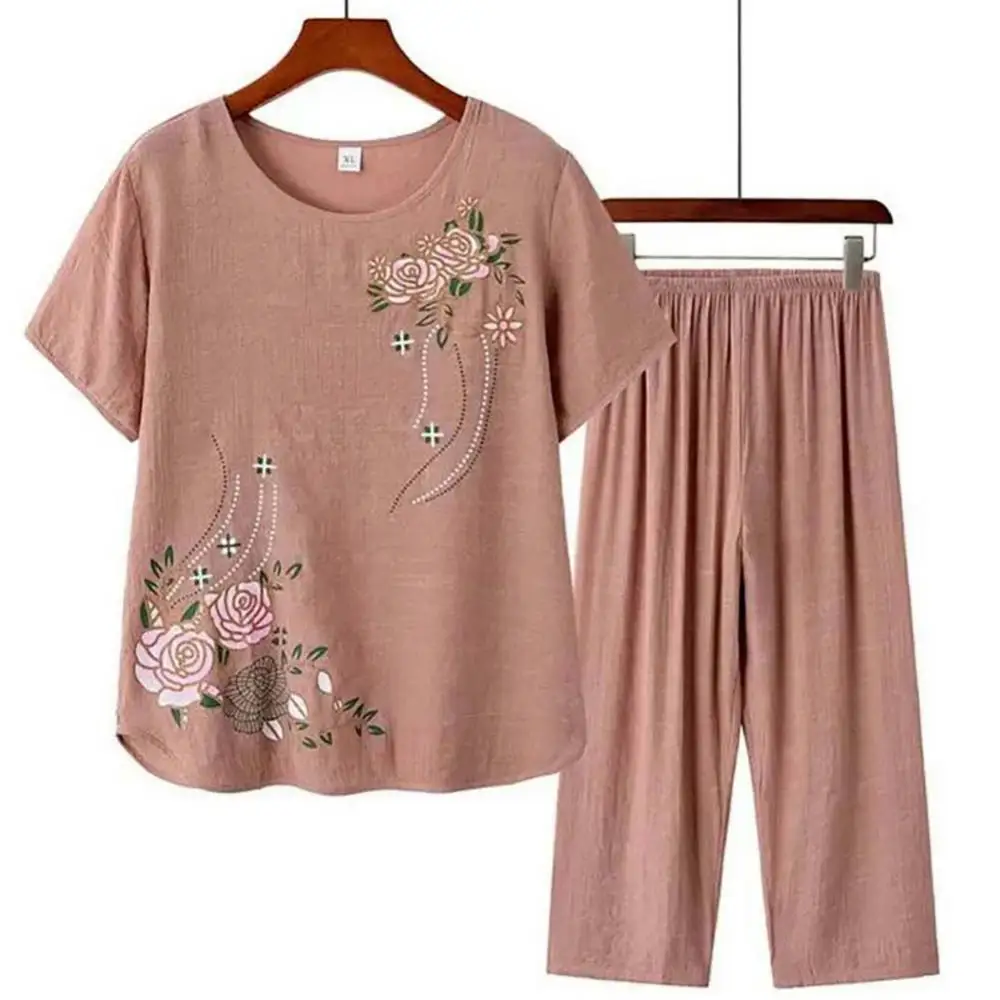 Mens Fashion Summer 2025 - Kaus Lengan Pendek Wanita Tua Usia