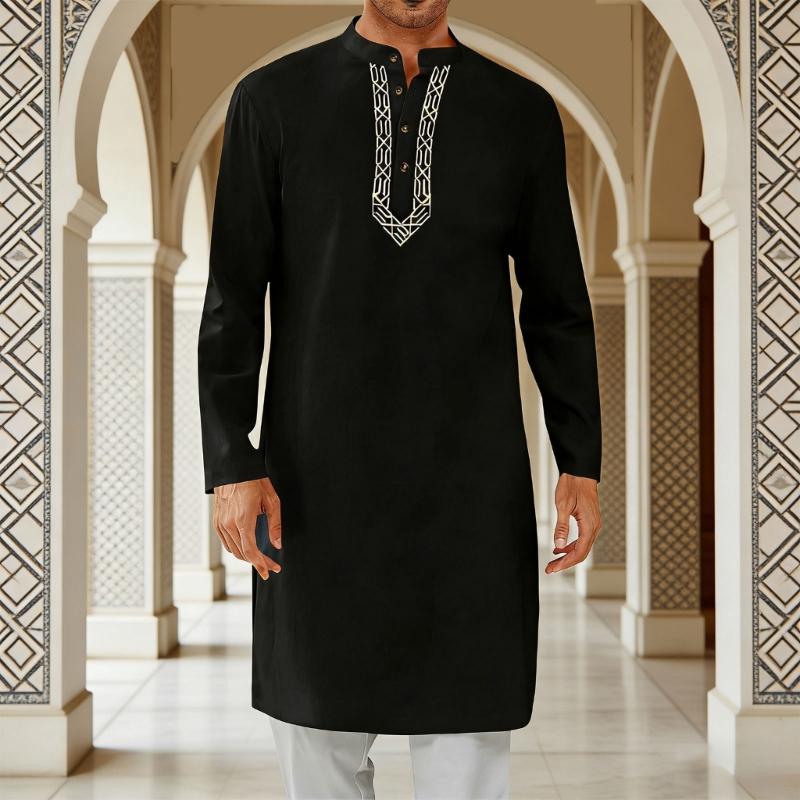 Men'S Fashion For Hot Weather - Y3NE Pria Longgar Muslim Jubah Panjang