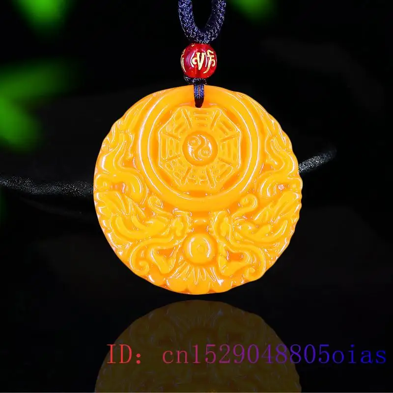 Men'S Fashion Accessories - Hadiah Liontin Naga Giok Kuning Kalung