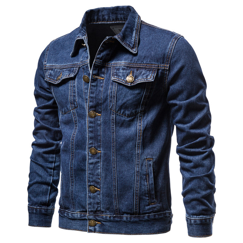 Mens Fashion Denim Jacket - Jaket Denim Katun Pria Pakaian Luar