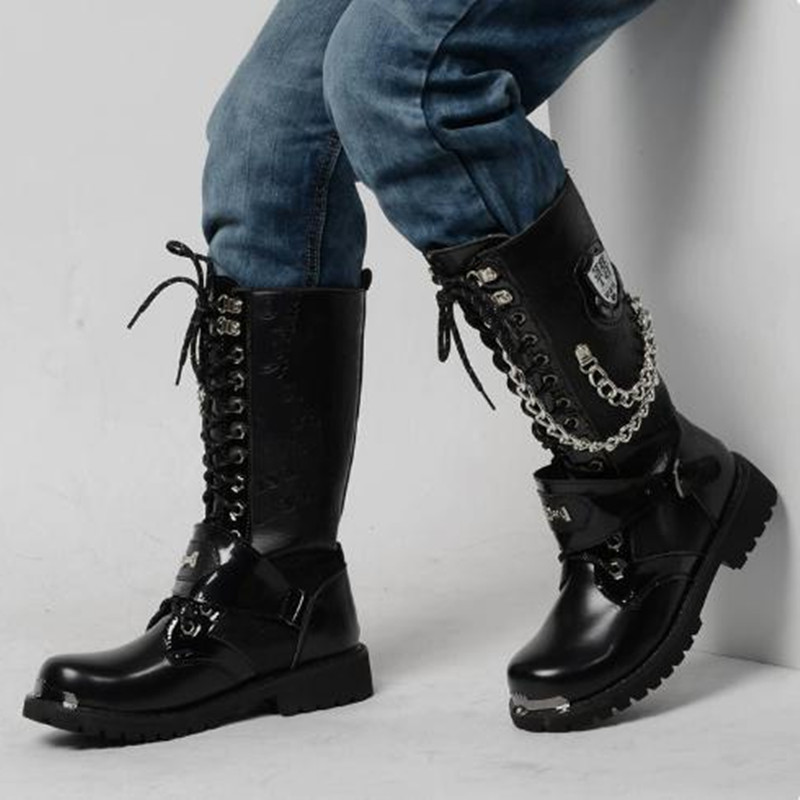 Mens Fashion Combat Boots - Sepatu Bot Motor Pria Fashion, Sepatu