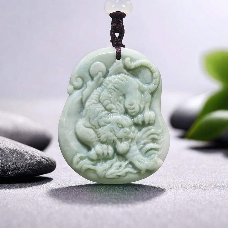 Men'S Fashion Accessories - Kalung liontin harimau giok asli hijau