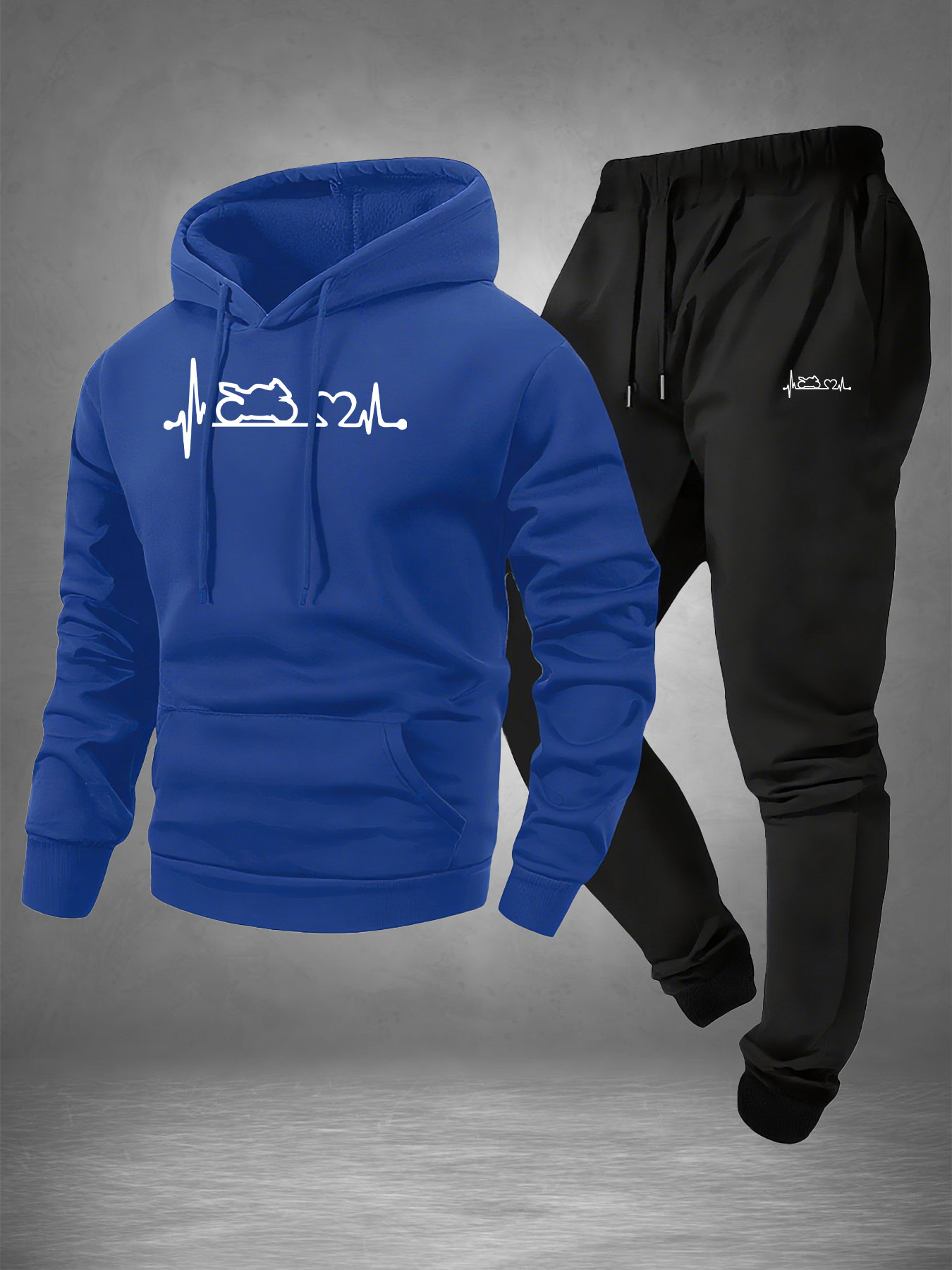 Setelan Olahraga Pria 2-Potong - Streetwear Hoodie ulasan dan harga
