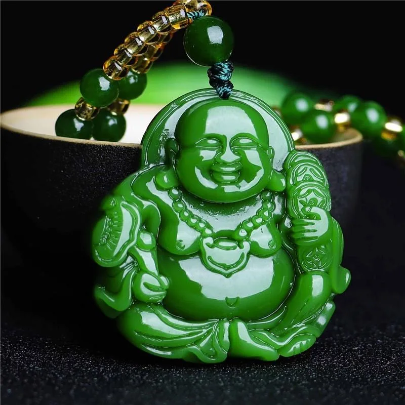 Cina Green Jade Maitreya Buddh - Men'S Fashion Accessories ulasan dan harga