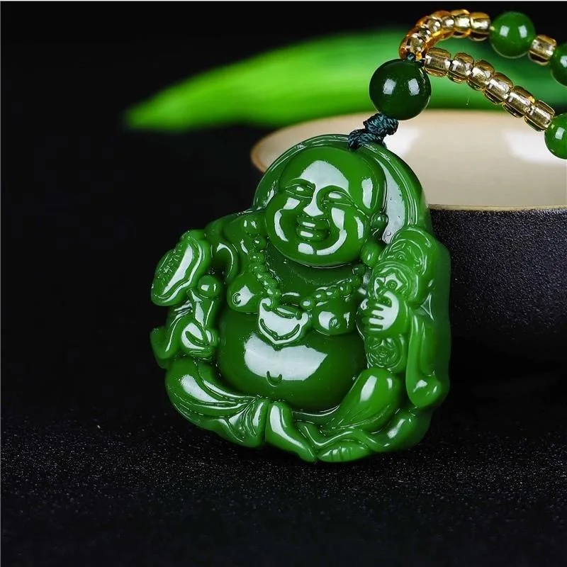Cina Green Jade Maitreya Buddh - Men'S Fashion Accessories ulasan dan harga