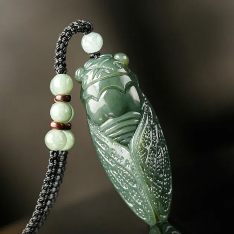 Alami Hetian Giok Cicada Liont - Men'S Fashion Accessories ulasan dan harga