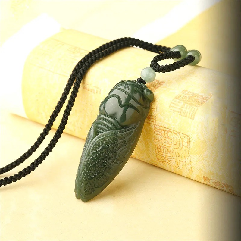 Alami Hetian Giok Cicada Liont - Men'S Fashion Accessories ulasan dan harga