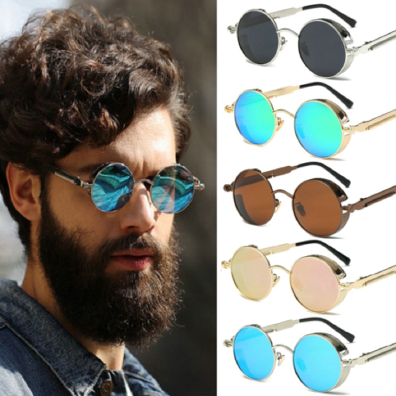Kacamata Steampunk Logam Pria  - Men'S Fashion Round Glasses ulasan dan harga