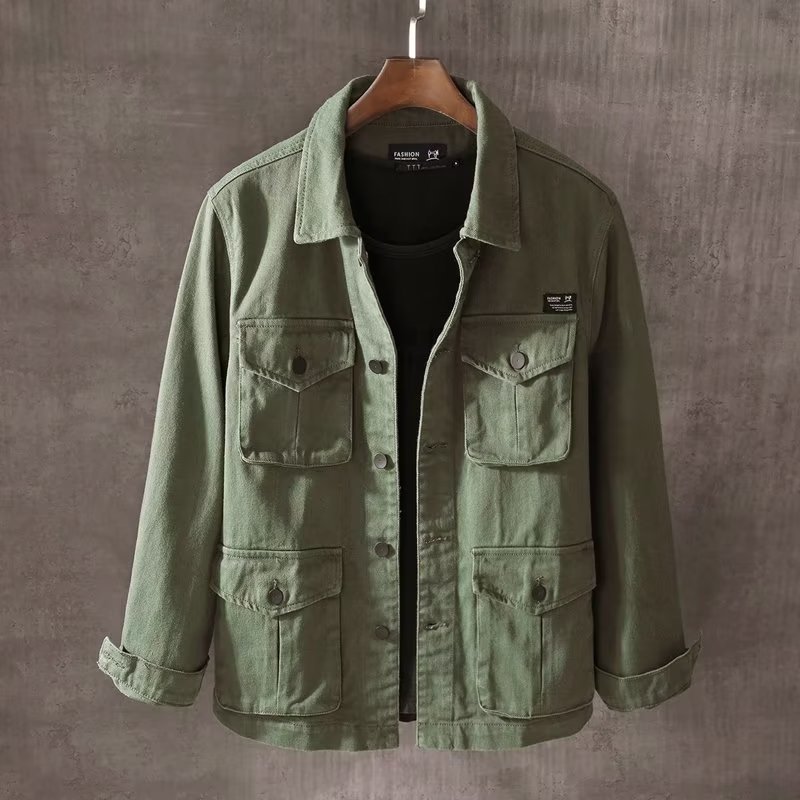Jaket Longgar Kasual Fashion P - Mens Fashion Denim Jacket ulasan dan harga