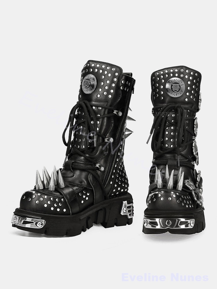 Sepatu Bot Cosplay Halloween G - Mens Fashion Combat Boots ulasan dan harga