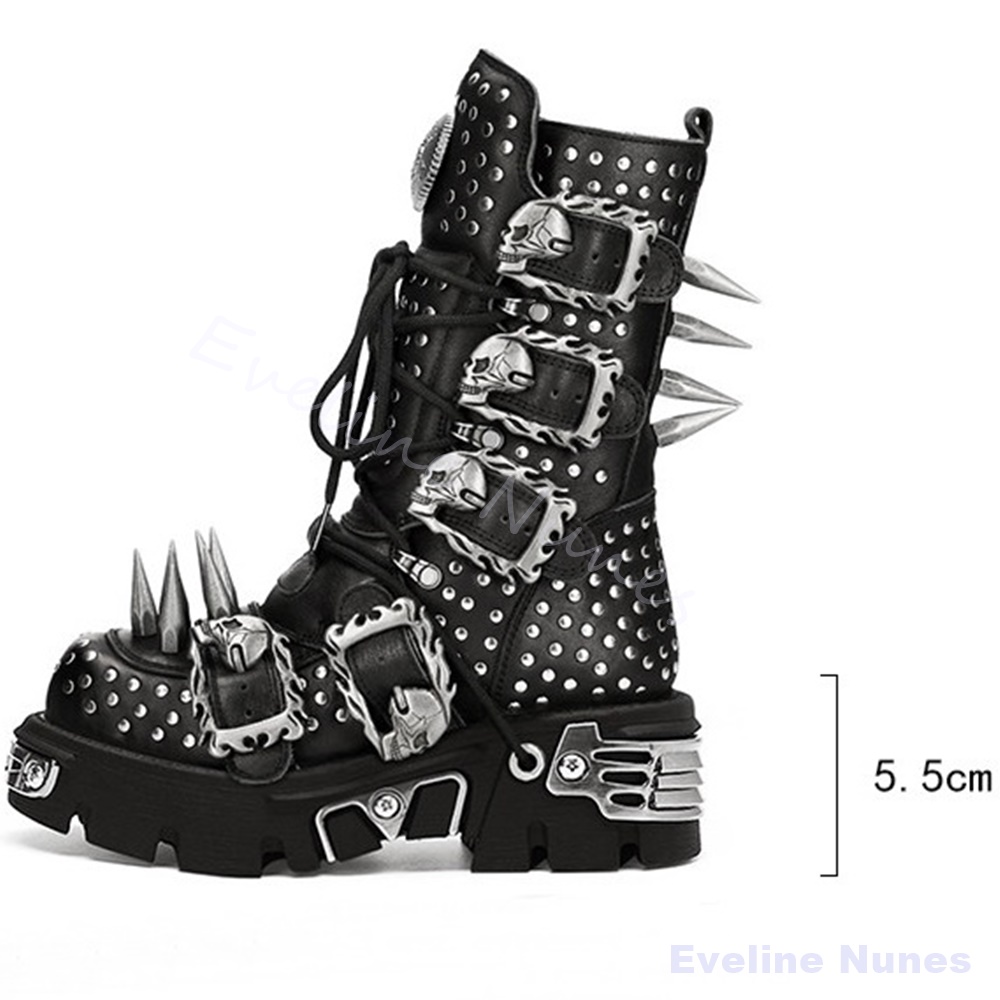 Sepatu Bot Cosplay Halloween G - Mens Fashion Combat Boots ulasan dan harga