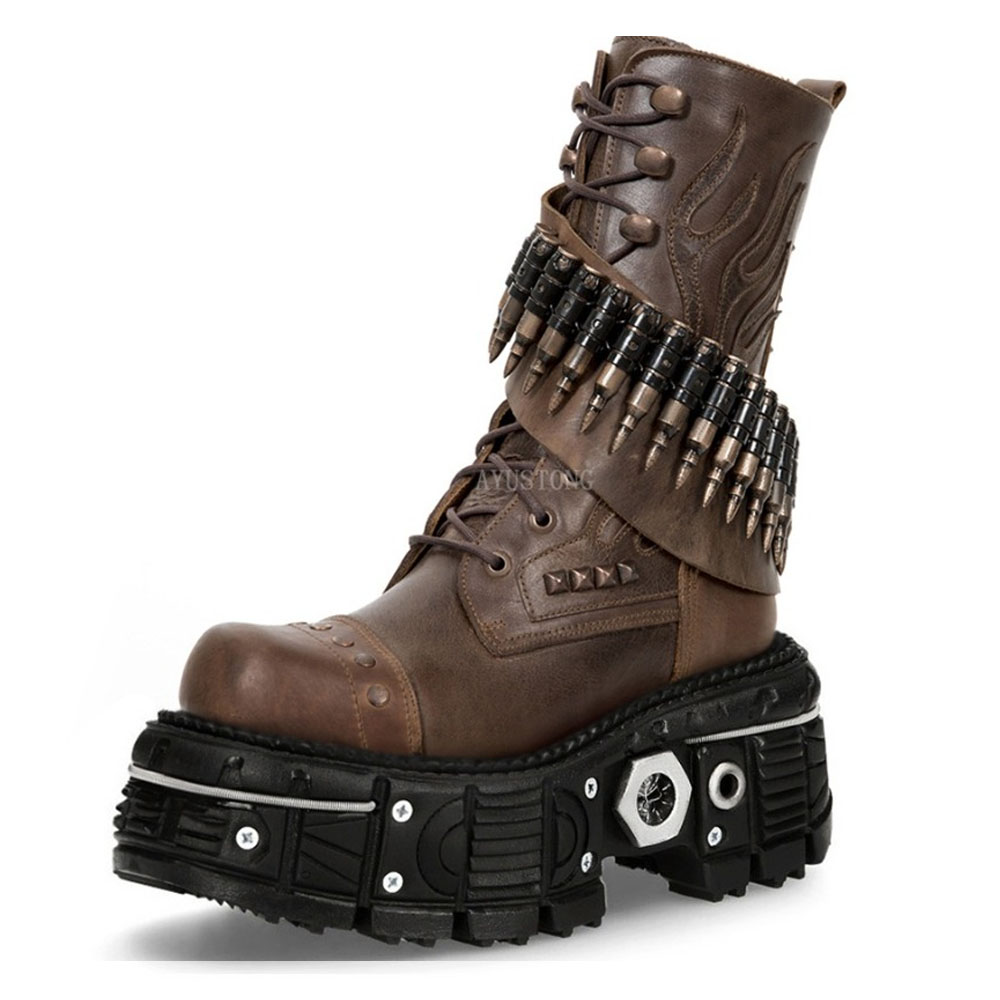 Sepatu Bot Motor Kulit Asli Mo - Mens Fashion Combat Boots ulasan dan harga