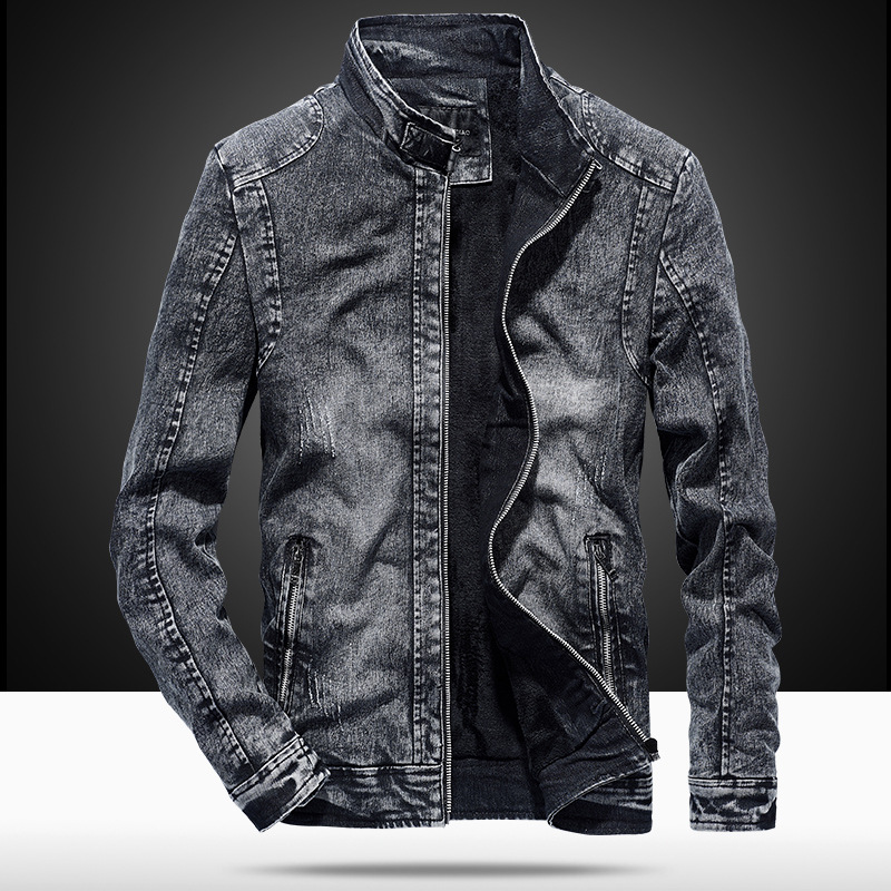 Jaket Denim Pria Model Kerah T - Mens Fashion Denim Jacket ulasan dan harga