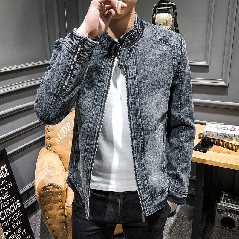 Jaket Denim Pria Model Kerah T - Mens Fashion Denim Jacket ulasan dan harga