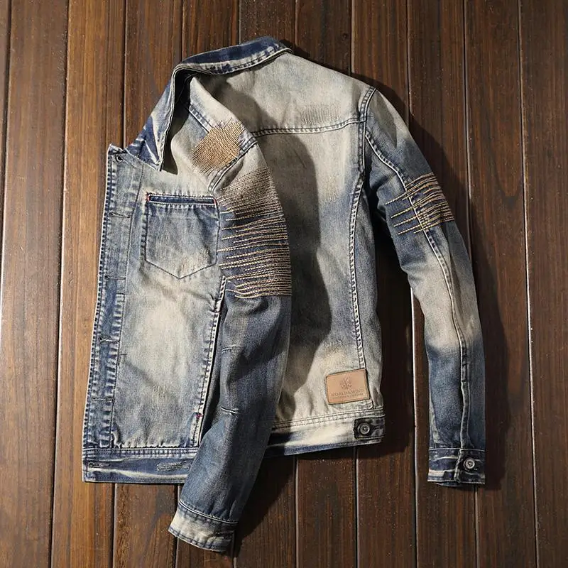 Jaket Koboi Pria Musim Gugur K - Mens Fashion Denim Jacket ulasan dan harga