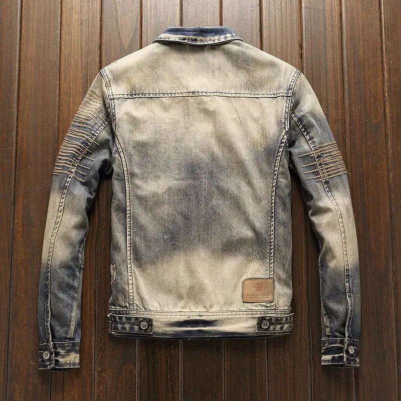 Jaket Koboi Pria Musim Gugur K - Mens Fashion Denim Jacket ulasan dan harga