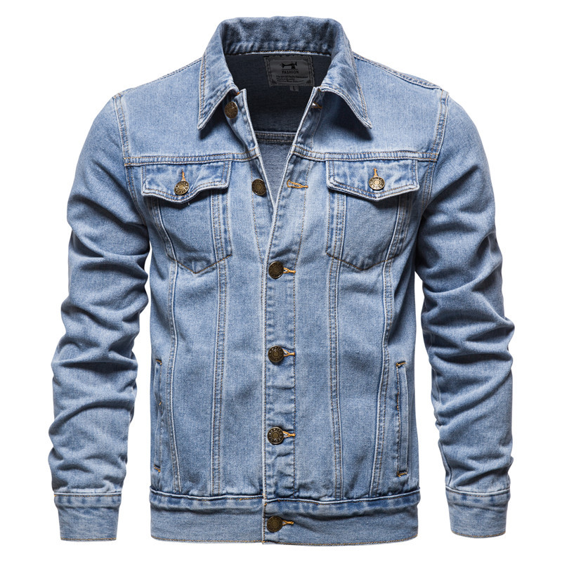 Jaket Denim Katun Pria Pakaian - Mens Fashion Denim Jacket ulasan dan harga