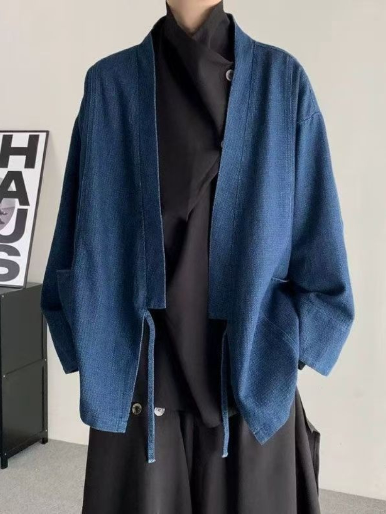 Mantel Denim Gaya Jepang Vinta - Mens Fashion Denim Jacket ulasan dan harga