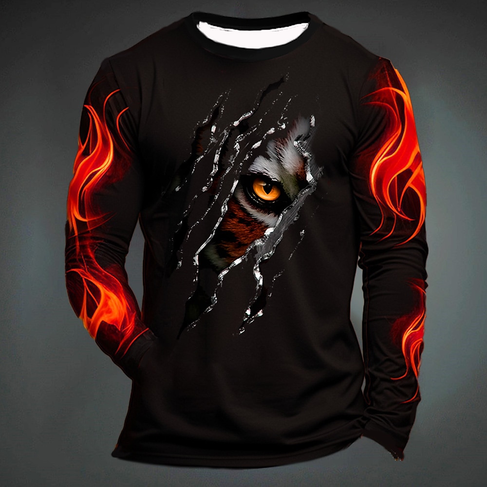 Kaos Oblong Pria Motif Harimau - Men'S Fashion Y2K ulasan dan harga