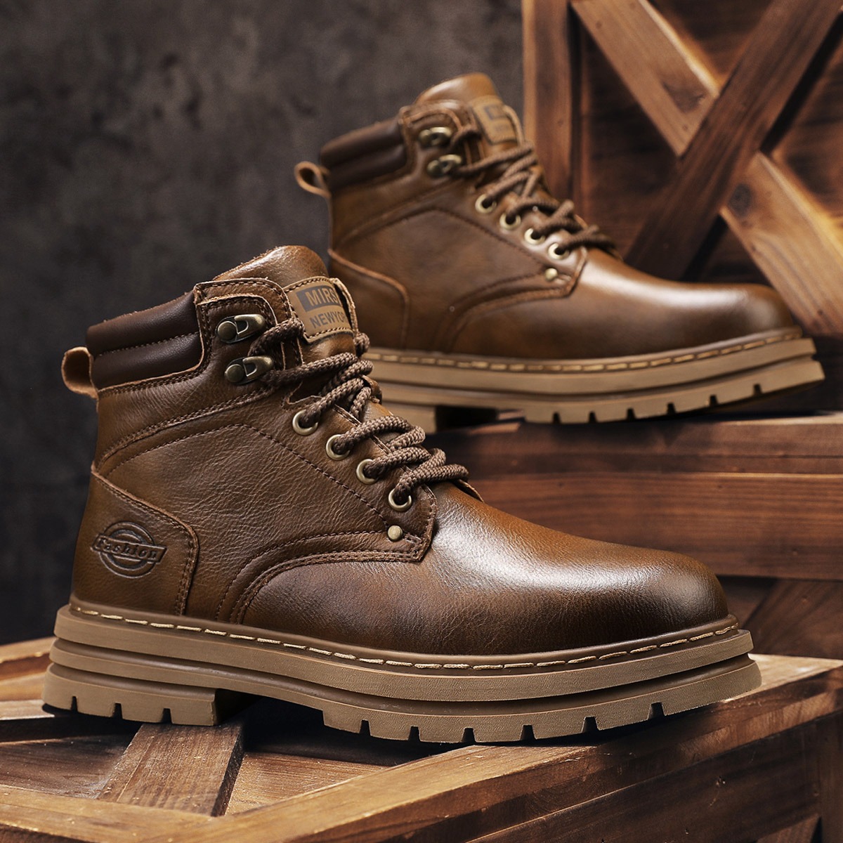 Sepatu Bot Kerja Pria Model Vi - Mens Fashion Combat Boots ulasan dan harga