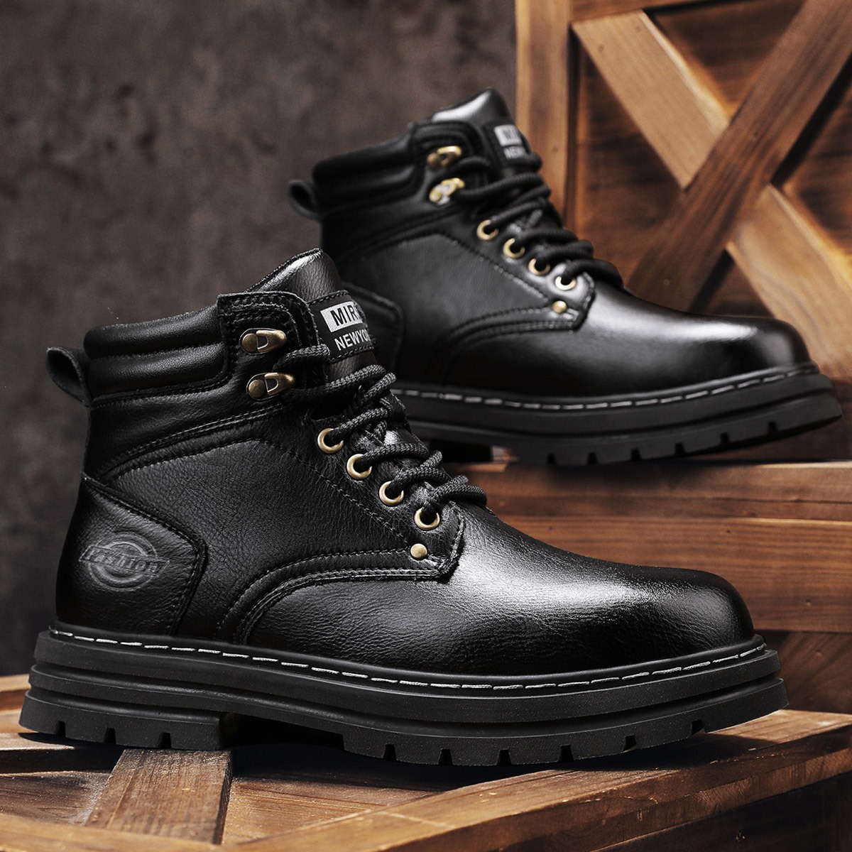 Sepatu Bot Kerja Pria Model Vi - Mens Fashion Combat Boots ulasan dan harga