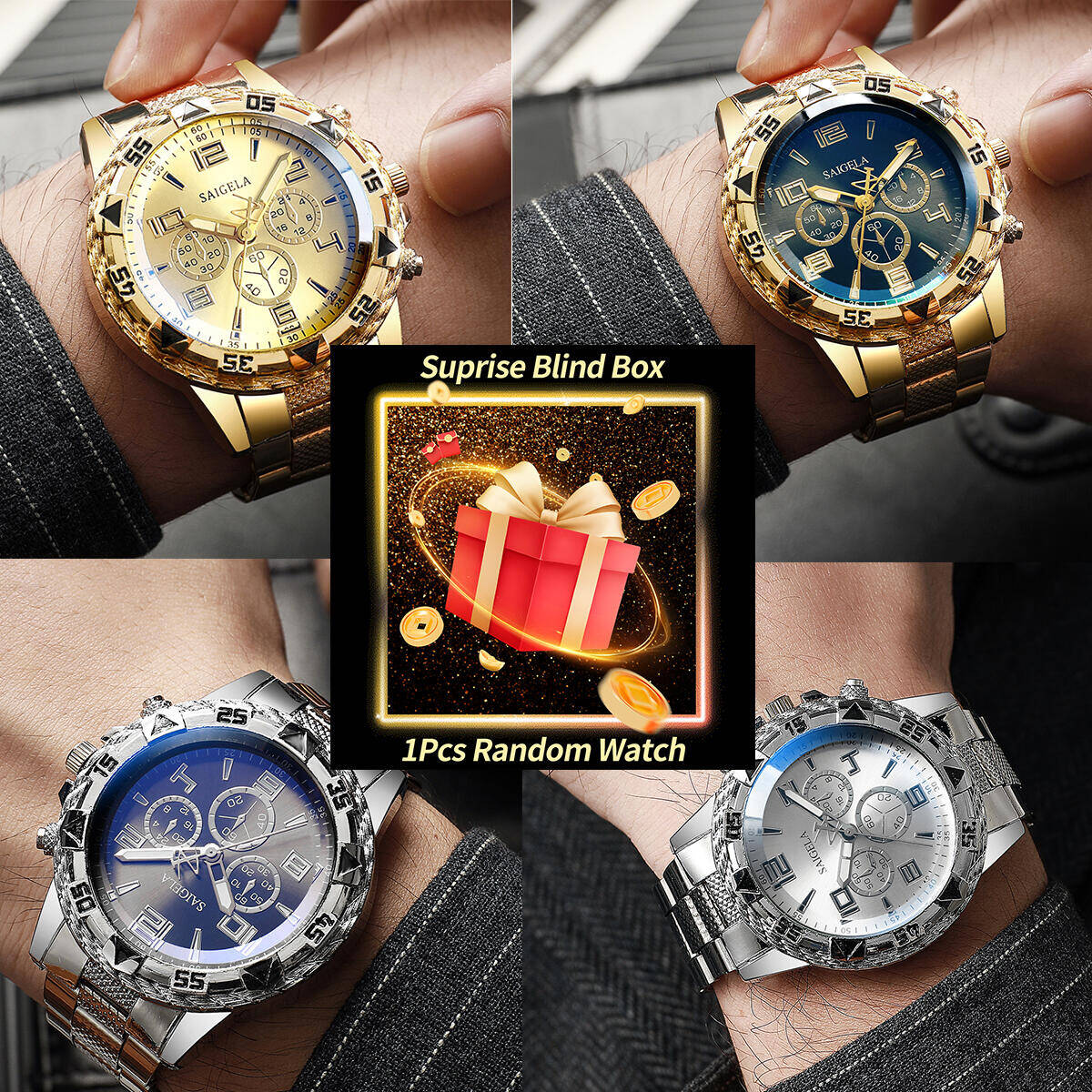 1 Buah Jam Tangan Misteri Keju - Fashion Mens Watches ulasan dan harga