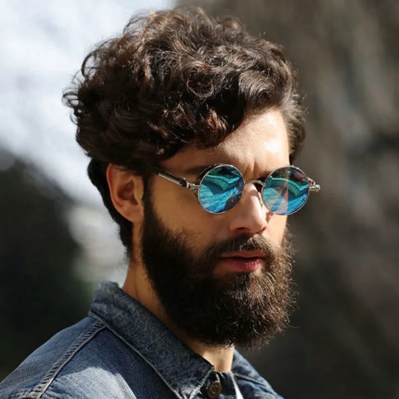 Kacamata Hitam Steampunk Metal - Men'S Fashion Round Glasses ulasan dan harga