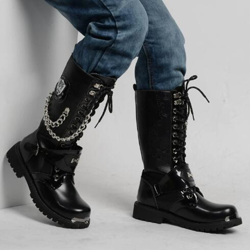 Sepatu Bot Motor Pria Model Mi - Mens Fashion Combat Boots ulasan dan harga