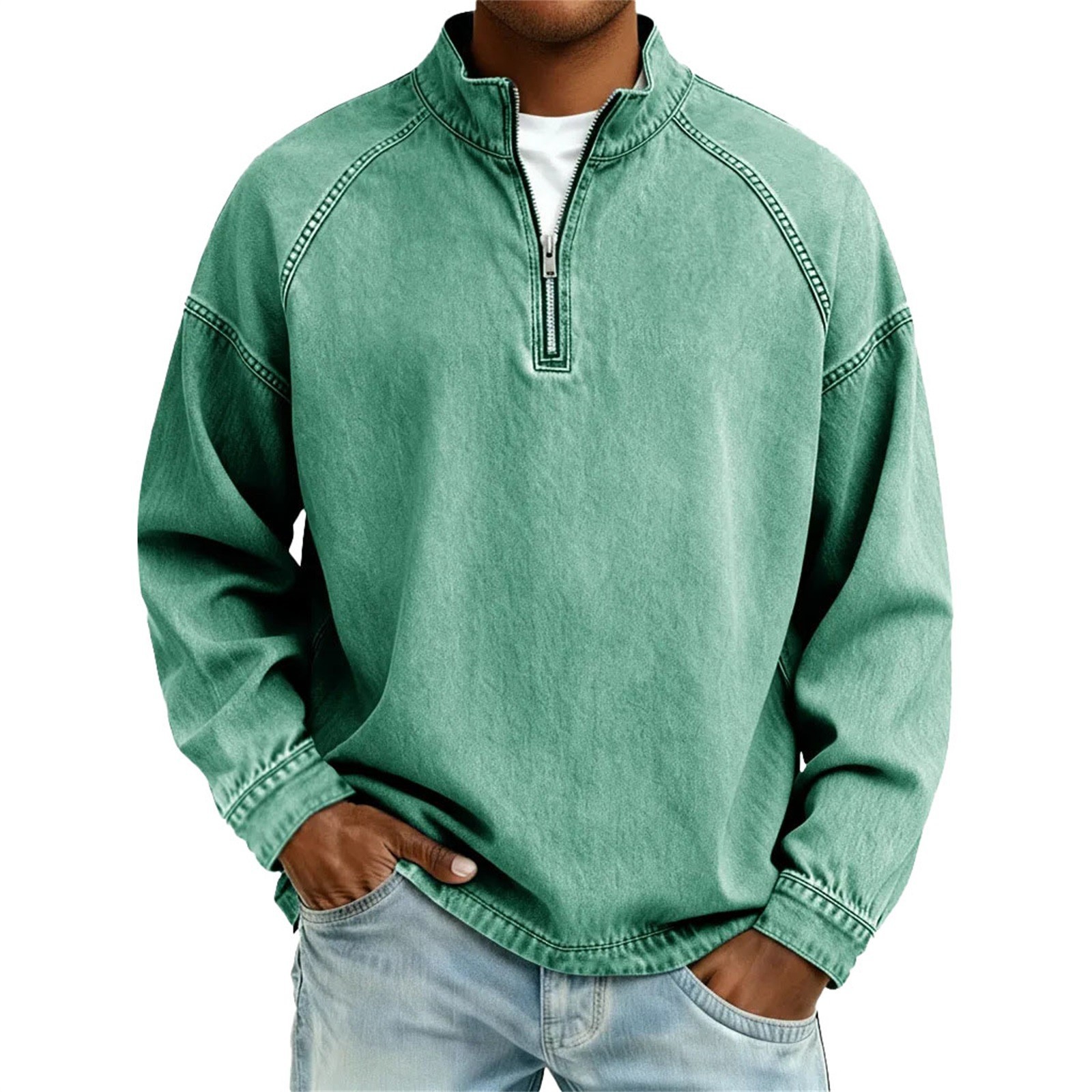 Jaket denim pria dengan kerah  - Mens Fashion Denim Jacket ulasan dan harga