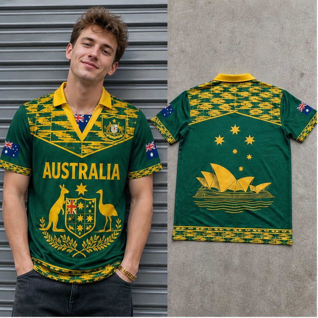 Kaos Pria Australia Motif Hias - Mens Fashion Australia ulasan dan harga