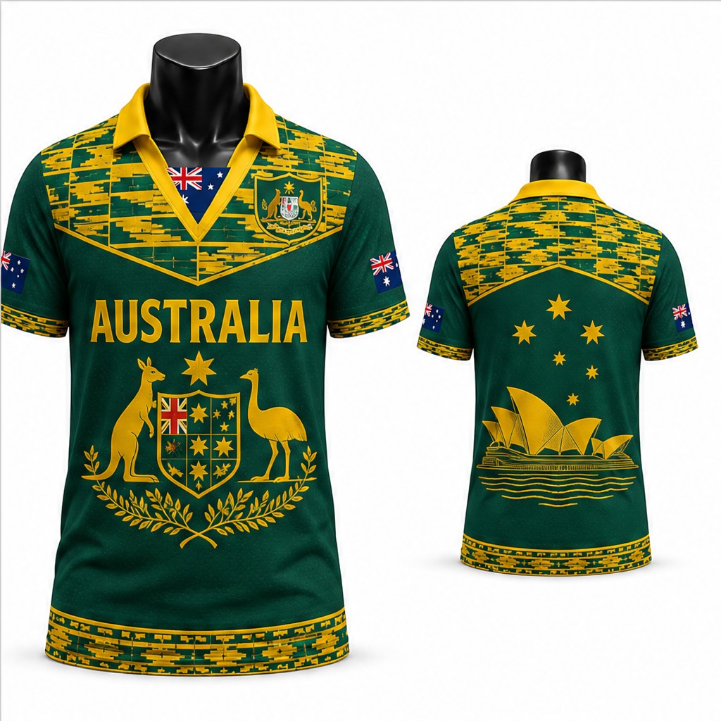 Kaos Pria Australia Motif Hias - Mens Fashion Australia ulasan dan harga
