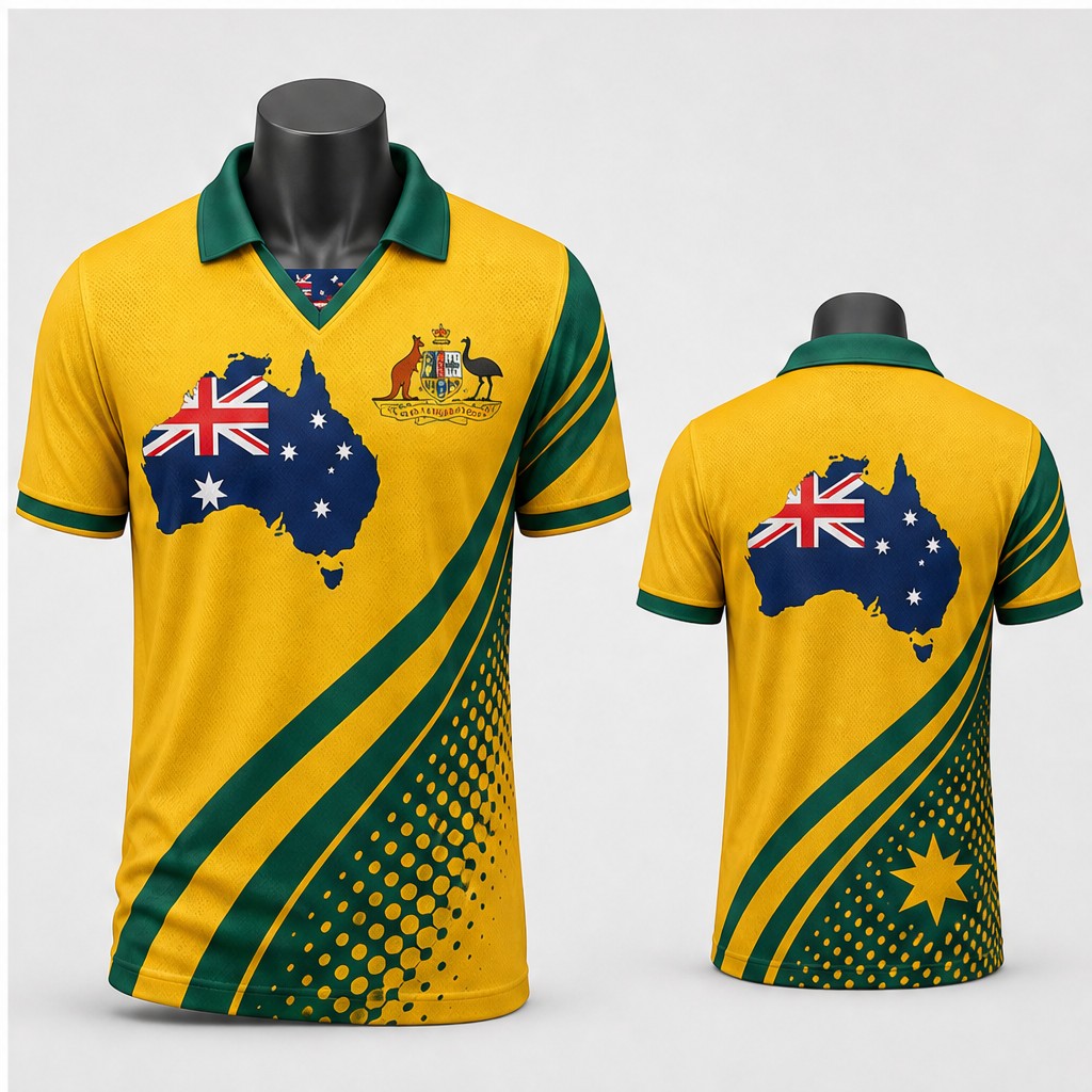 Kaos Pria Australia Motif Hias - Mens Fashion Australia ulasan dan harga
