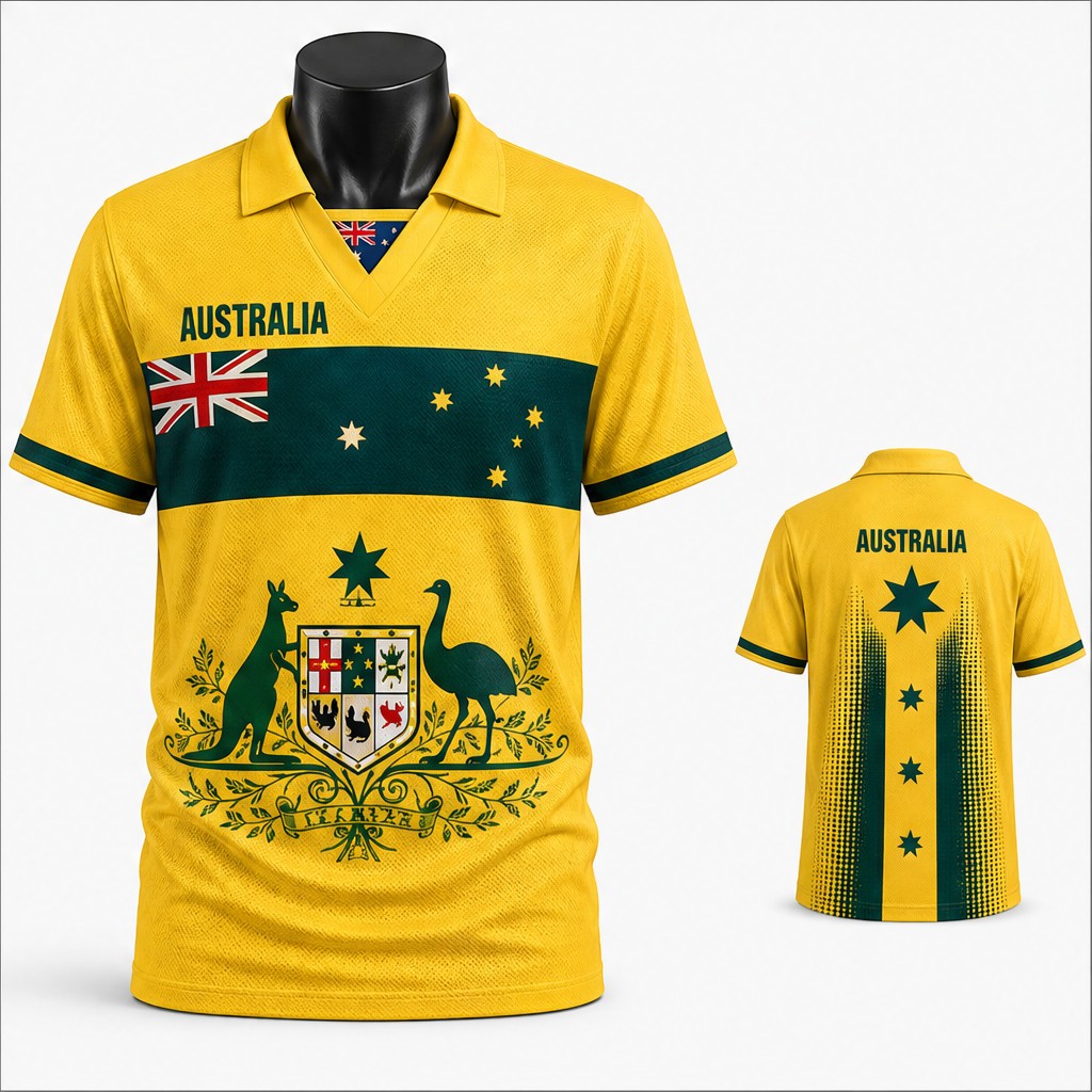 Kaos Pria Australia Motif Hias - Mens Fashion Australia ulasan dan harga